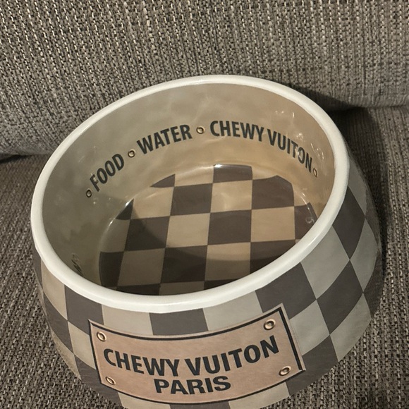 Chewy Vuiton Paris Pet Bowl Medium - Picture 2 of 5